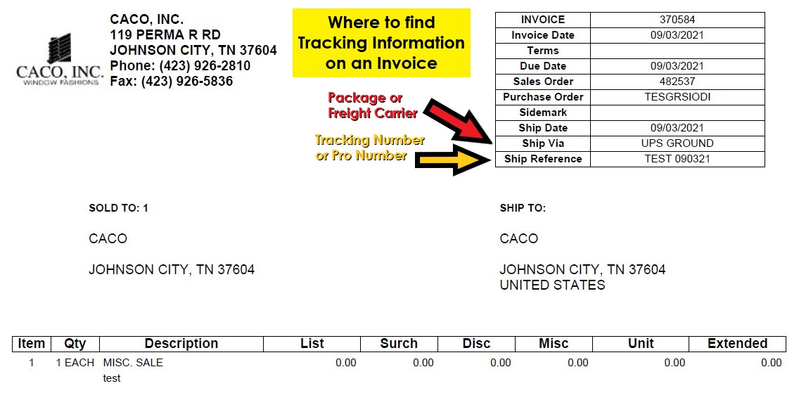 Where to find tracking information